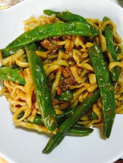 家常豆角焖面的制作方法