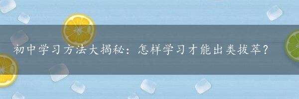 初中学习方法大揭秘：怎样学习才能出类拔萃？