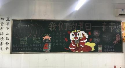 喜迎新年黑板报：春节习俗与烟花盛宴共绘节日画卷