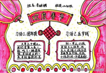 新年手抄报内容大全：从腊月到初七，详解春节的丰富多彩习俗