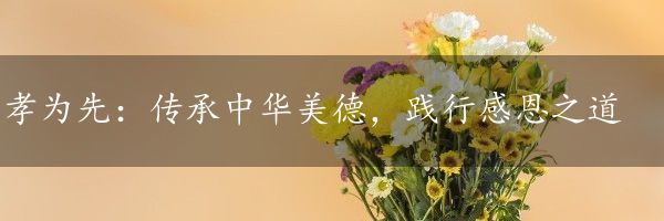 孝为先：传承中华美德，践行感恩之道